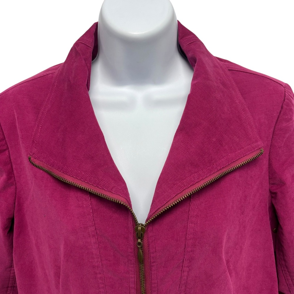 Patrick Christopher Womens Magenta Pink Corduroy Full Zip Jacket Size M Fine Wal - Picture 3 of 13